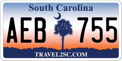 SC license plate AEB755
