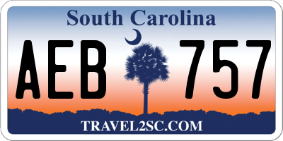 SC license plate AEB757
