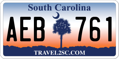 SC license plate AEB761