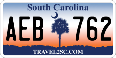 SC license plate AEB762