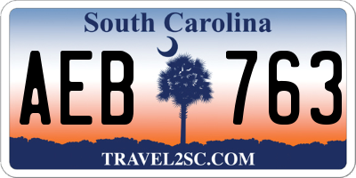 SC license plate AEB763