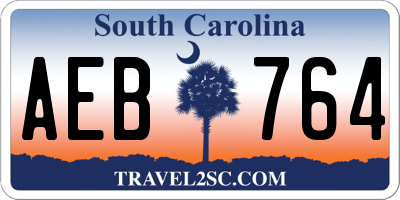SC license plate AEB764