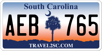 SC license plate AEB765
