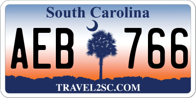 SC license plate AEB766