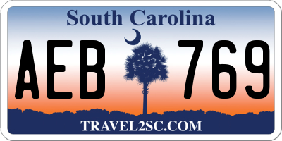 SC license plate AEB769