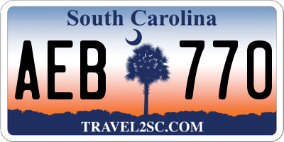 SC license plate AEB770
