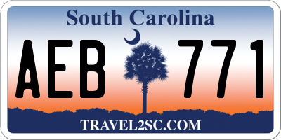 SC license plate AEB771