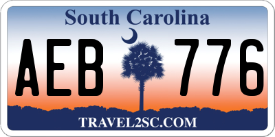 SC license plate AEB776