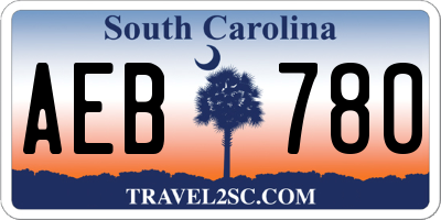 SC license plate AEB780