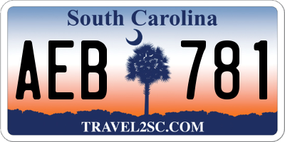 SC license plate AEB781