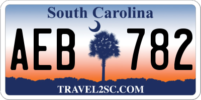 SC license plate AEB782