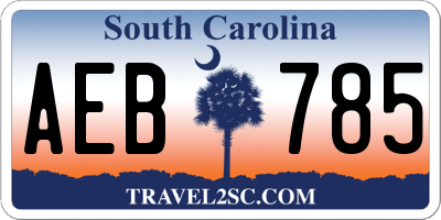 SC license plate AEB785