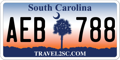 SC license plate AEB788