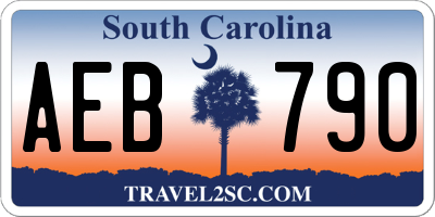 SC license plate AEB790