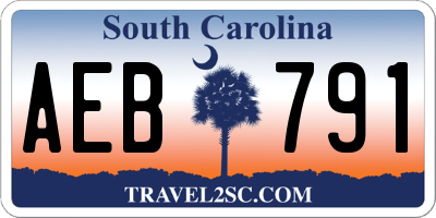 SC license plate AEB791