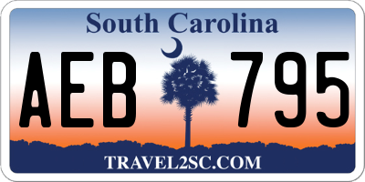 SC license plate AEB795