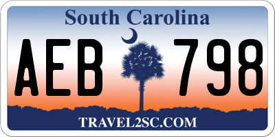 SC license plate AEB798