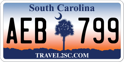 SC license plate AEB799