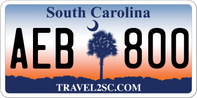 SC license plate AEB800