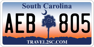 SC license plate AEB805