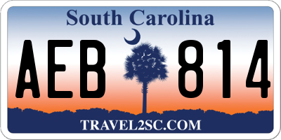 SC license plate AEB814