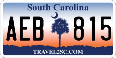 SC license plate AEB815