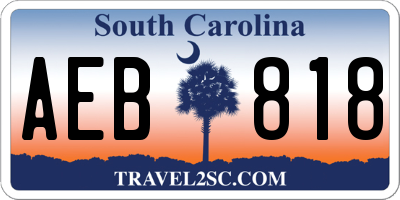 SC license plate AEB818