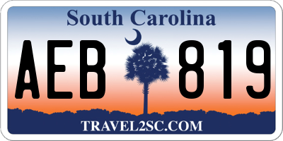 SC license plate AEB819