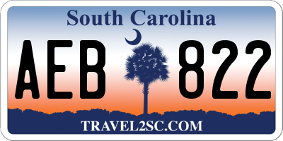 SC license plate AEB822