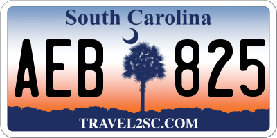 SC license plate AEB825
