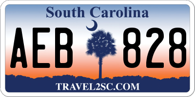 SC license plate AEB828