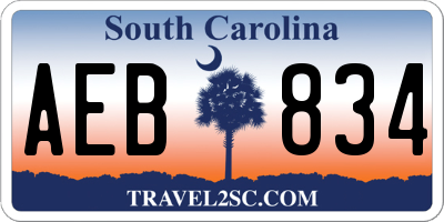 SC license plate AEB834