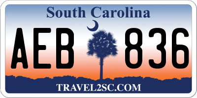 SC license plate AEB836
