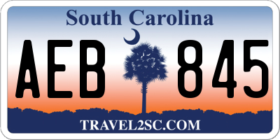 SC license plate AEB845