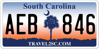 SC license plate AEB846