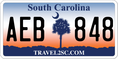 SC license plate AEB848