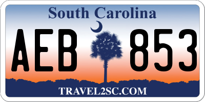 SC license plate AEB853