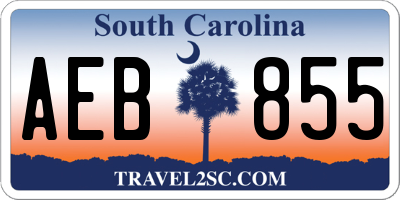 SC license plate AEB855