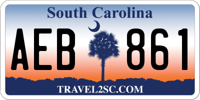 SC license plate AEB861