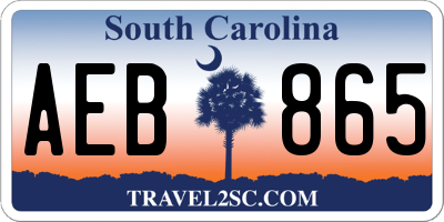 SC license plate AEB865