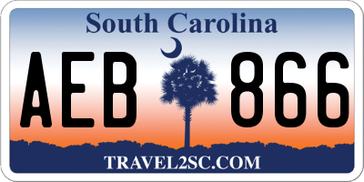 SC license plate AEB866