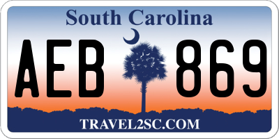 SC license plate AEB869