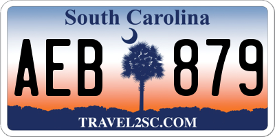 SC license plate AEB879