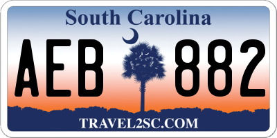 SC license plate AEB882