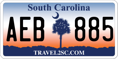 SC license plate AEB885