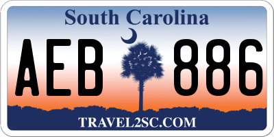 SC license plate AEB886