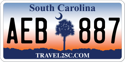 SC license plate AEB887