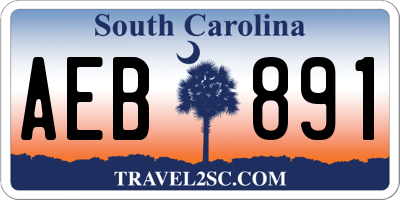 SC license plate AEB891