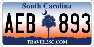 SC license plate AEB893