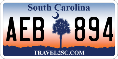 SC license plate AEB894